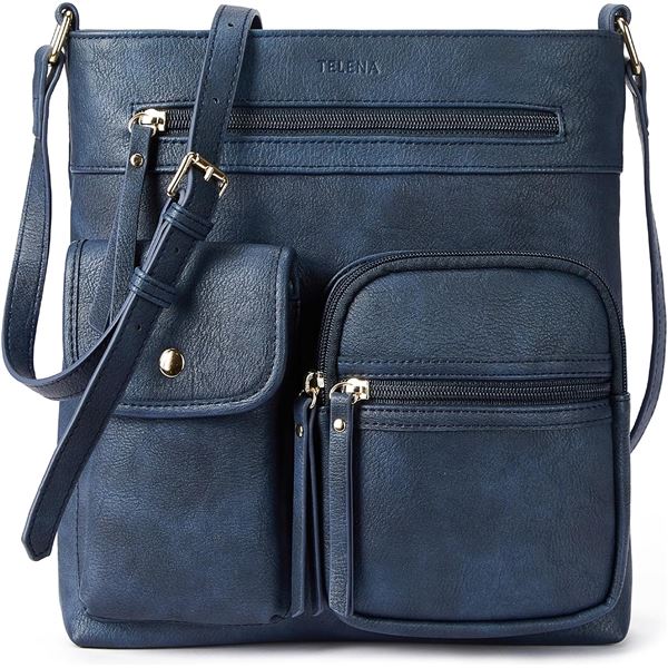 NEW TELENA CROSSBODY BLUE LEATHER PURSE
