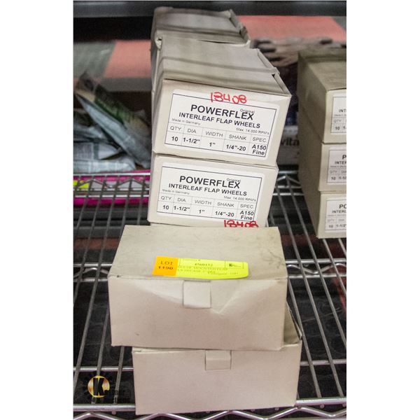 10 BOXES OF MOUNTED FLAP WHEELS 10/CASE 1" DIA