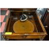 Image 2 : ANTIQUE GRAMAPHONE WITH BOX OF NEEDLES AND