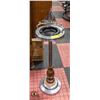Image 1 : VINTAGE SHIP THEMED ASH TRAY STAND WITH WOOD &