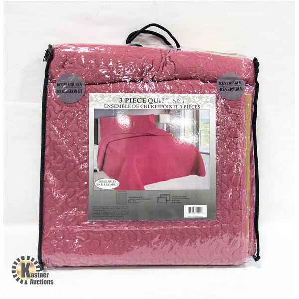 NEW QUEEN 3 PIECE QUILT SET