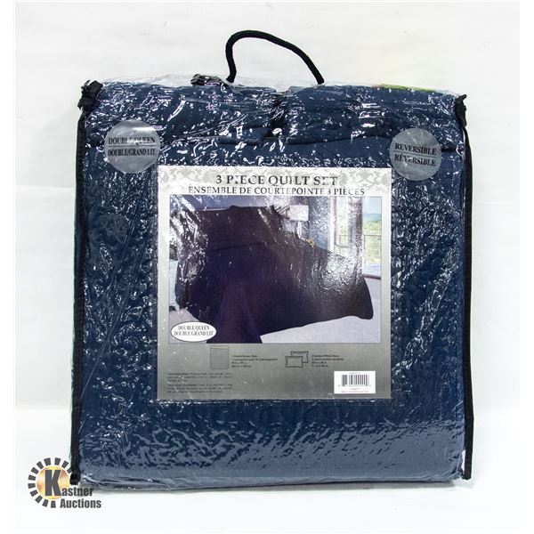 NEW QUEEN 3 PIECE QUILT SET