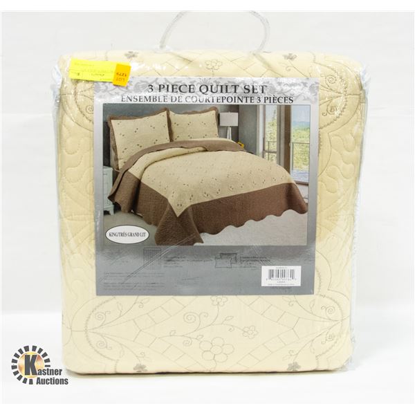 NEW KING 3 PIECE QUILT SET