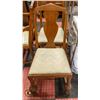Image 2 : ANTIQUE WOOD TABLE WITH 2 INSERTS & 6 CHAIRS