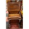 Image 2 : VINTAGE WOOD REPRODUCTION CAPTAINS DESK W. STUDDED