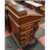 Image 3 : VINTAGE WOOD REPRODUCTION CAPTAINS DESK W. STUDDED