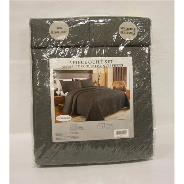 NEW KING 3 PIECE QUILT SET