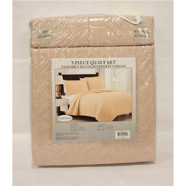NEW KING 3 PIECE QUILT SET