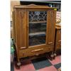 Image 1 : ANTIQUE WOOD CHINA CABINET 1920-30S TIGER OAK