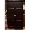 Image 1 : WOOD 2 DOOR ARMOIRE- 69" X 38" X 20"