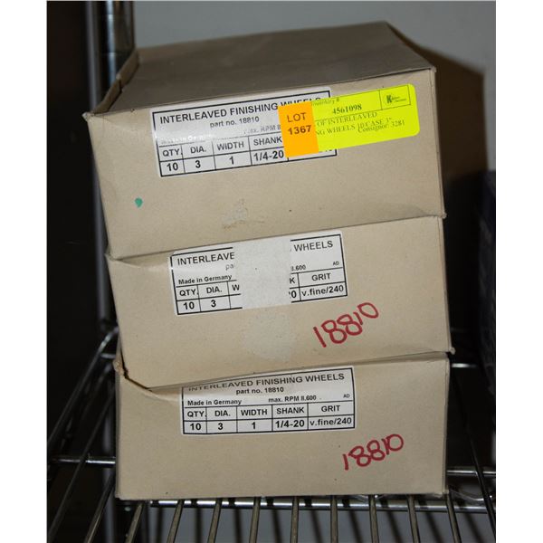 3 CASES OF INTERLEAVED FINISHING WHEELS 10/CASE 3"
