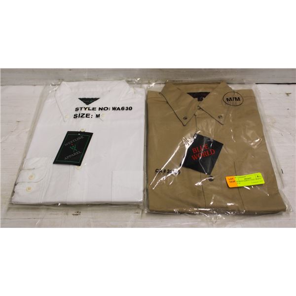 NEW MEN'S SHIRTS 1TAN 1WHITE SIZE M