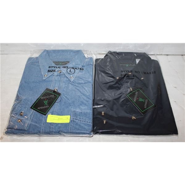 NEW MEN'S SHIRTS 1NAVY 1DENIM SIZE L