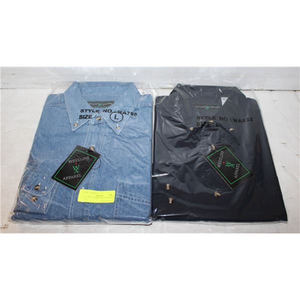 NEW MEN'S SHIRTS 1NAVY 1DENIM SIZE L