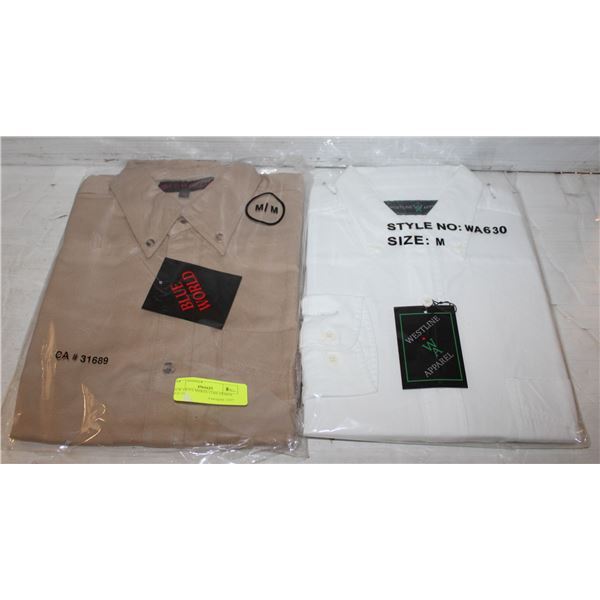 NEW MEN'S SHIRTS 1TAN 1WHITE SIZE M