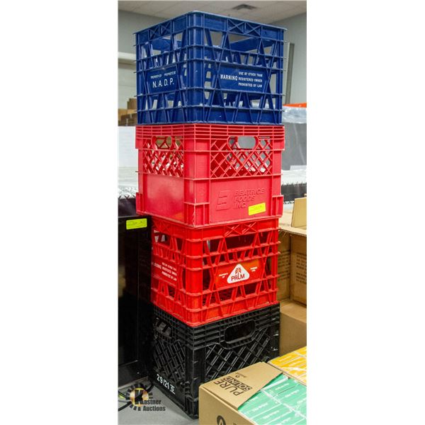 LOT OF 4 STORAGE CRATES