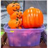 Image 1 : BIN OF HALLOWEEN FAUX PUMPKINS & LIGHT UPS