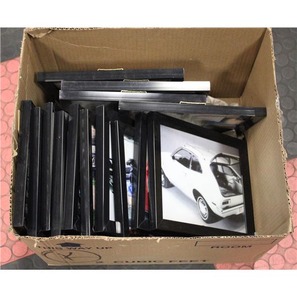 FRAMED VEHICLE PRINTS- LOT OF 14- SIZE 9" X 11"