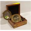 Image 1 : BRASS COMPASS IN WOODEN CASE