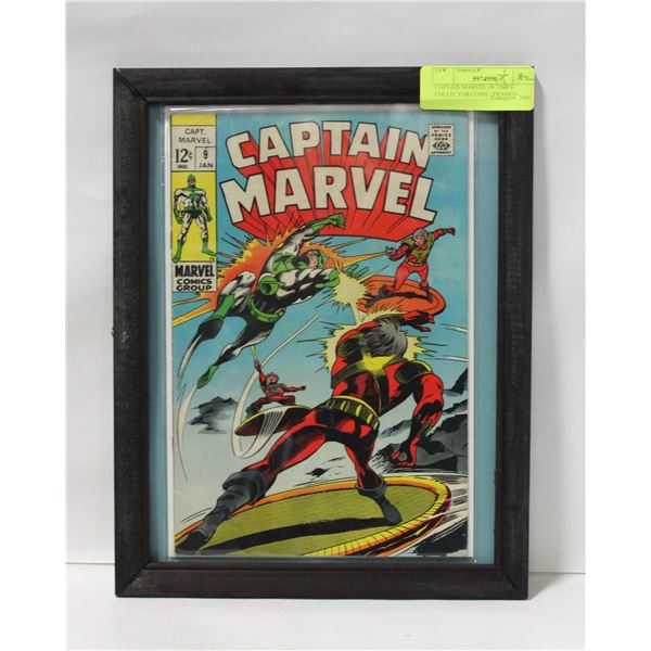 CAPTAIN MARVEL #9. 1960'S COLLECTOR COMIC, FRAMED