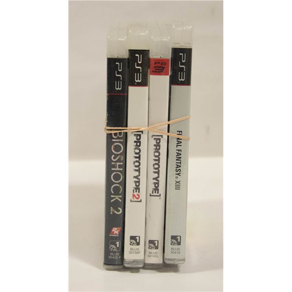 4 PS3 GAMES INCLUDES FINAL FANTASY 13, PROTOTYPE,