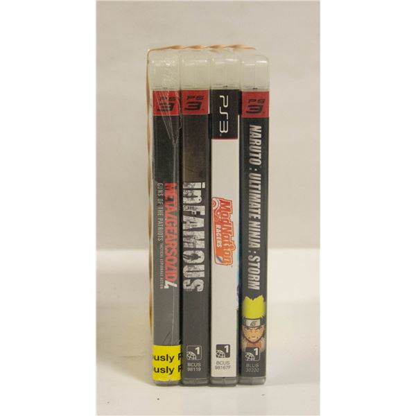4 PS3 GAMES INCL NARUTO: ULTIMATE NINJA STORM,
