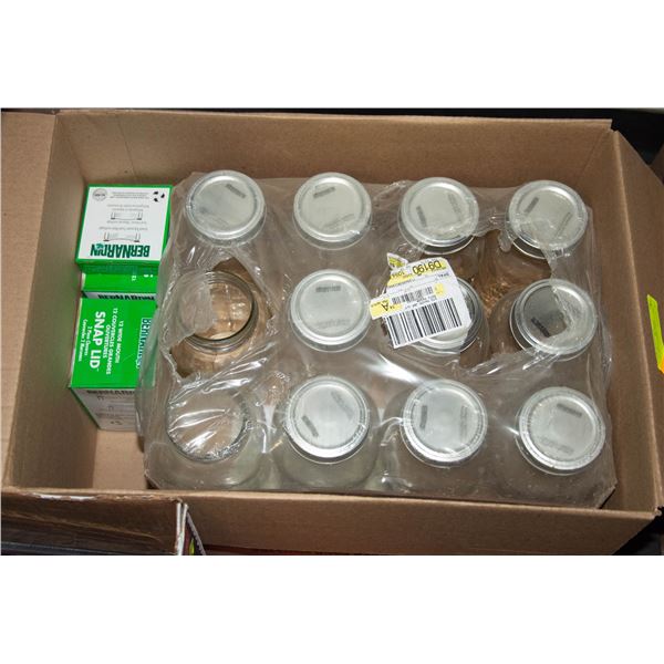 LOT OF CANNING JARS & LIDS