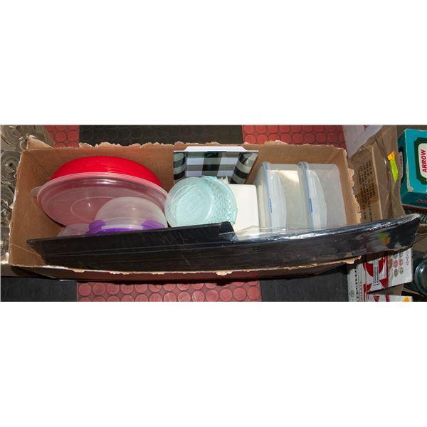 BOX OF TUPPERWARE + NEW IKEA DRAWER INSERT