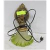 Image 1 : VINTAGE METAL SCONCE WITH GREEN GLASS
