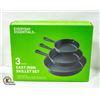 Image 1 : 3 PIECE CAST IRON SKILLET SET - NEW IN BOX