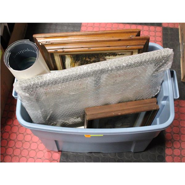 BIN OF ART AND FRAMES