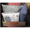 Image 1 : DECORATIVE "BLUE" TONE THROW PILLOWS- SET OF 3