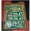 Image 1 : LOT OF GREEN & WHITE VINTAGE ALBERTA LICENCE