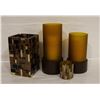 4 DECORATIVE CANDLE & CANDLE HOLDERS