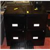 Image 1 : PAIR OF 2 DRAWER BLACK FILE CABINETS