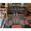 Image 1 : GLASS AND METAL BAR TABLE 47" X 24" X 42"