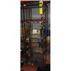 GLASS AND METAL SHELVING UNIT 20" X 14" X 69"