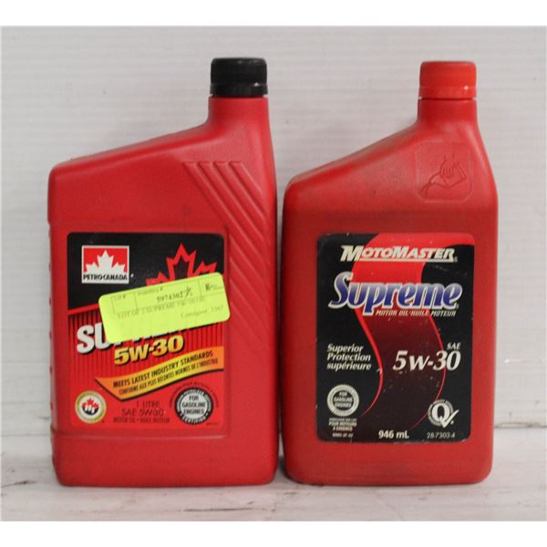 LOT OF 2 SUPREME 5W-30 OIL