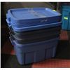 Image 1 : LOT OF MEDIUM SIZE RUBBERMAID TOTES & LIDS