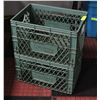 Image 1 : PAIR OF GREEN PLASTIC CRATES