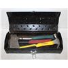 Image 1 : METAL TOOLBOX W/ AXE & HAMMERS