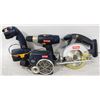 Image 1 : RYOBI CIRCULAR SAW, DRILL, RADIO, FLASHLIGHT &
