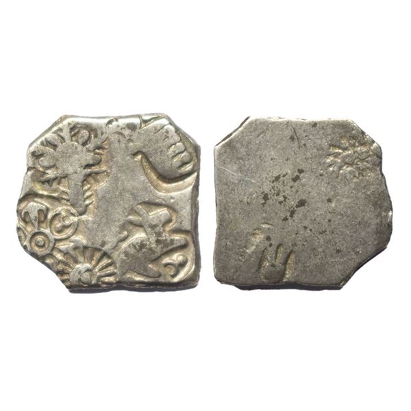 Archaic Coinage, Punch Marked, Imperial Magadha (c. 400 BC), Silver Karshapana, 3.35Grms