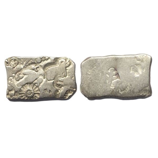 Archaic Coinage, Punch Marked, Imperial Magadha (c. 400 BC), Silver Karshapana, 3.18Grms