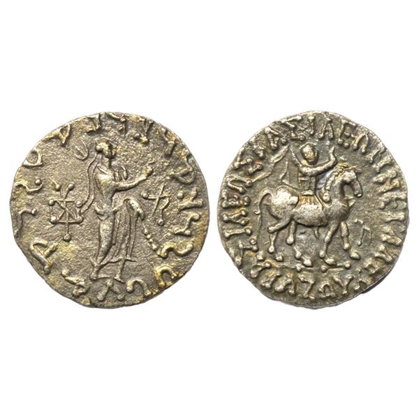 Indo-Scythians, silver tetradrachm of Azes II (35BC-5AD), 8.49g