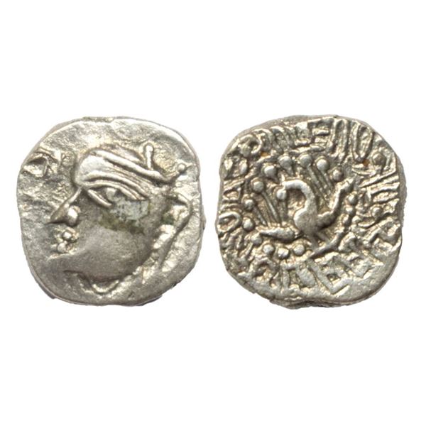 Vardhanas of Thanesar & Kanauj, Harshavardhana alias Siladitya(c. 606-647 AD), Silver Drachma, 2.09G