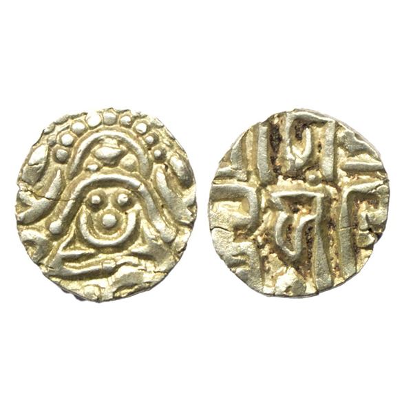 Kalachuris of Tripuri, Gangeya Deva (1015-1040 AD), Gold 4-1/2 Masha, 3.85 gms