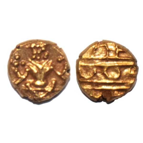 Medieval India, Mysore, Kanthirava Narasa Raya (c. 1638-1662 AD), Gold Fanam, 0.39Grms