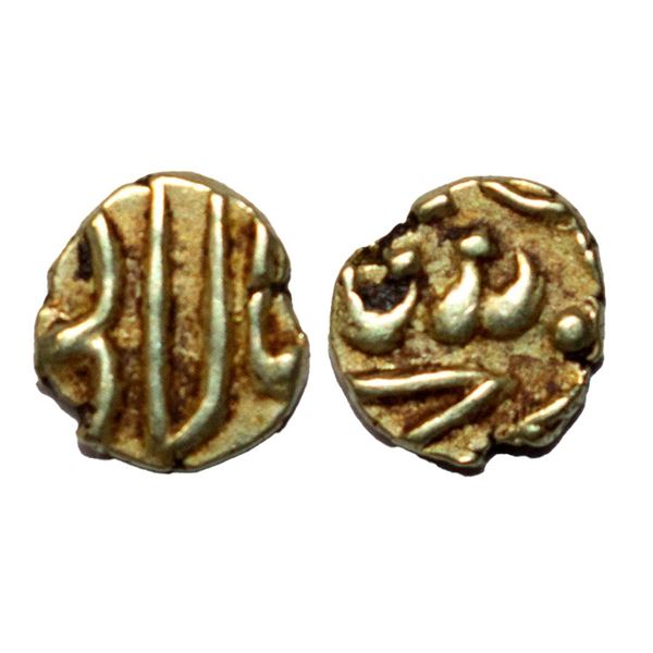 Mughals, Muhammad Shah (AH 1131-1161, 1719-1748 AD), Gold Fanam, 0.34 gms