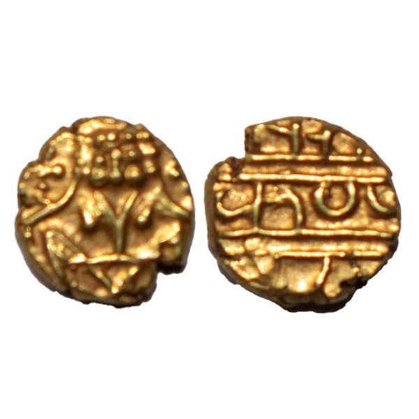 Independent Kingdoms,, Mysore, Krishna Raja Wodeyar (AH 1214-1225, 1799-1810 AD), Gold Fanam, 0.37 g